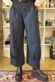 Bennie Quirky Barrel Pant Navy Pin Stripe